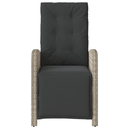 Set da Bistrò 3 pz con Cuscini Grigio Chiaro in Polyrattan