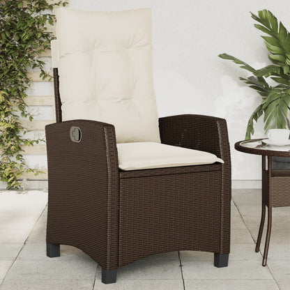 Sedie Reclinabili Giardino 2pz con Cuscini Marrone Polyrattan - homemem39
