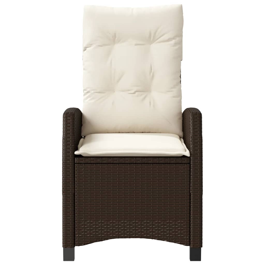 Sedie Reclinabili Giardino 2pz con Cuscini Marrone Polyrattan - homemem39