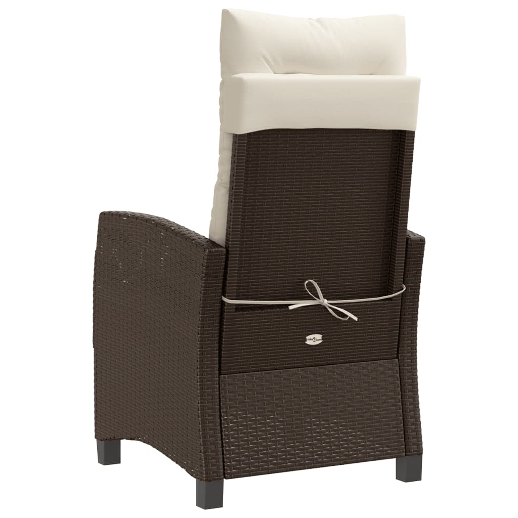 Sedie Reclinabili Giardino 2pz con Cuscini Marrone Polyrattan - homemem39
