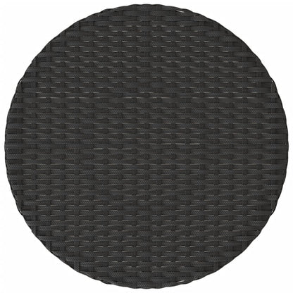 Set da Bistrò 3 pz con Cuscini Nero in Polyrattan