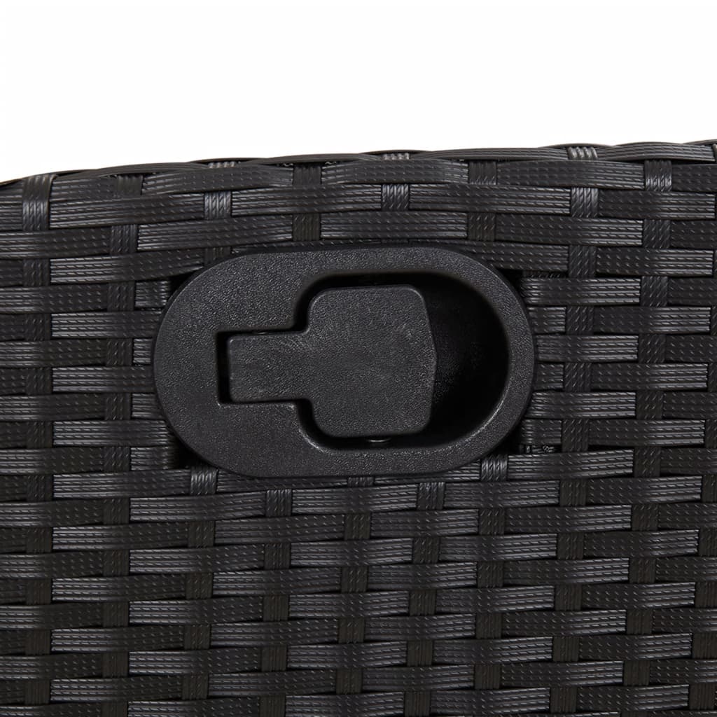 Sedia Reclinabile da Giardino con Cuscini Nera in Polyrattan - homemem39