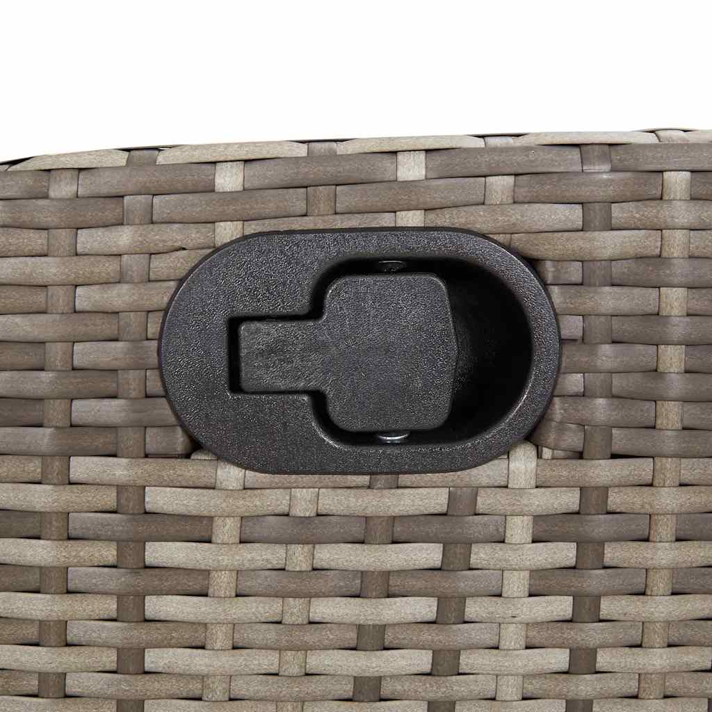 Sedia Reclinabile da Giardino con Cuscini Grigia in Polyrattan - homemem39