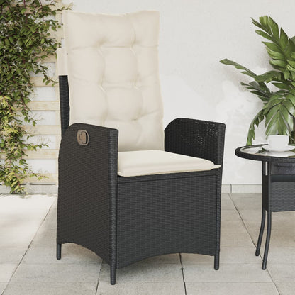 Sedie Reclinabili da Giardino 2 pz con Cuscini Nero Polyrattan | homemem39
