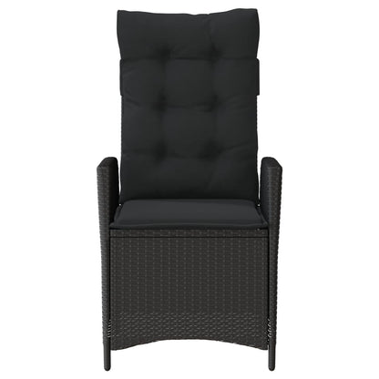 Sedie Reclinabili da Giardino 2 pz con Cuscini Nero Polyrattan - homemem39