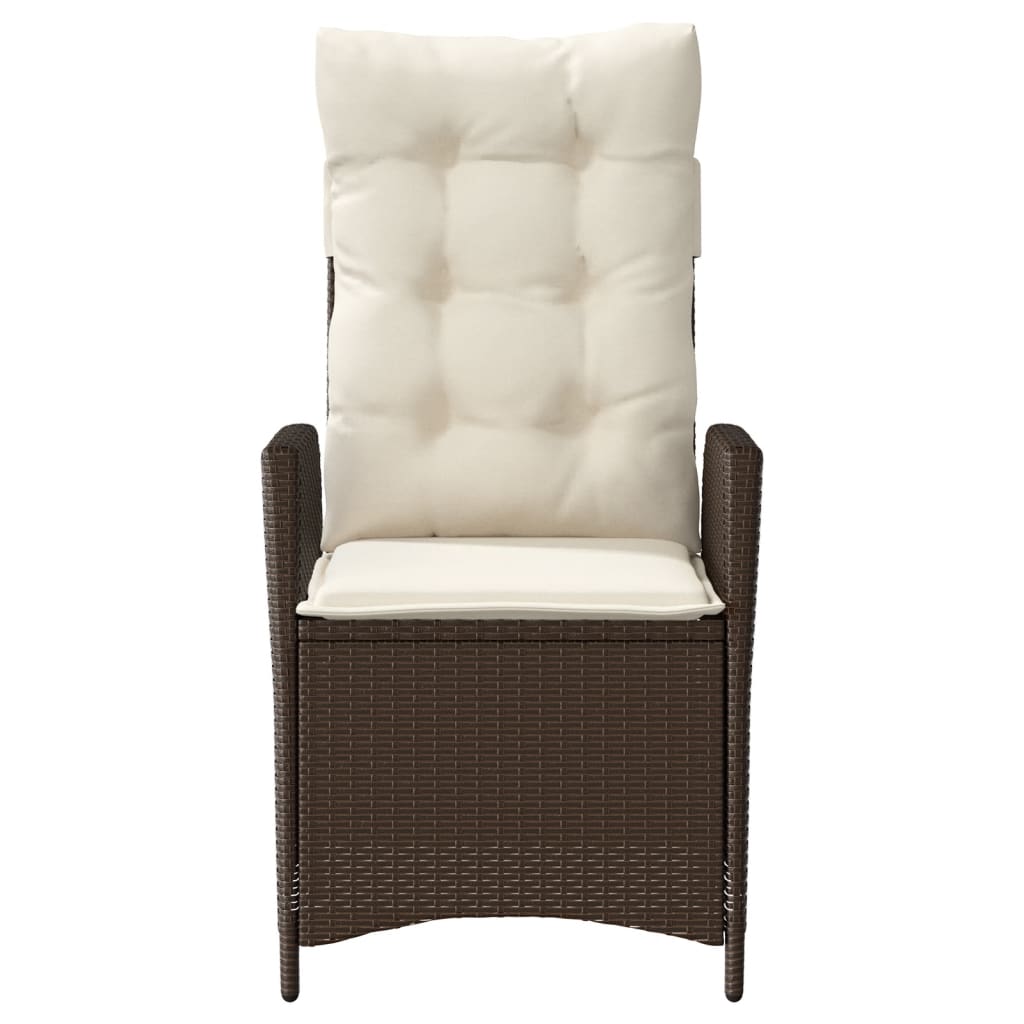 Sedie Reclinabili Giardino 2pz con Cuscini Marrone Polyrattan | homemem39