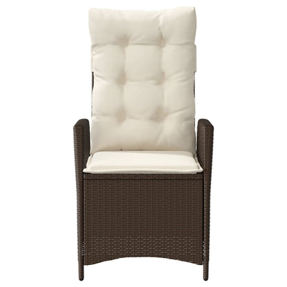 Sedie Reclinabili Giardino 2pz con Cuscini Marrone Polyrattan | homemem39
