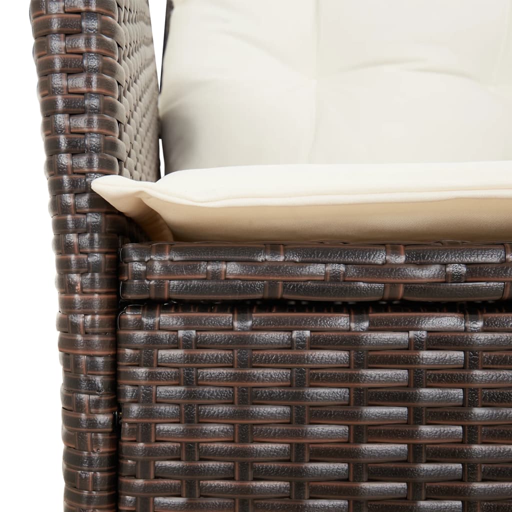 Sedie Reclinabili Giardino 2pz con Cuscini Marrone Polyrattan | homemem39