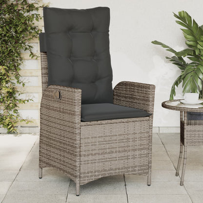 Sedie da Giardino Reclinabili 2 pz e Cuscini Grigio Polyrattan | homemem39