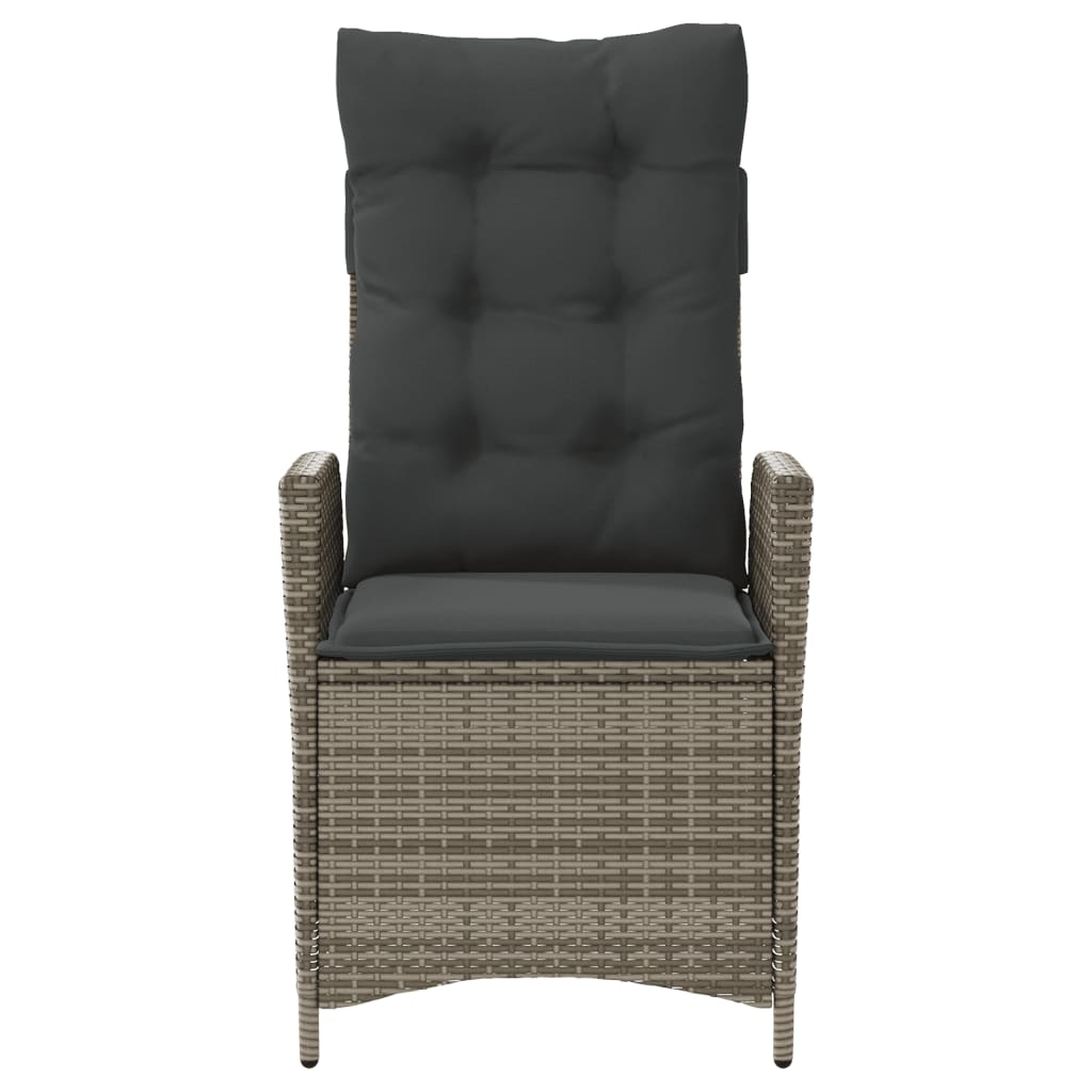 Sedie da Giardino Reclinabili 2 pz e Cuscini Grigio Polyrattan | homemem39