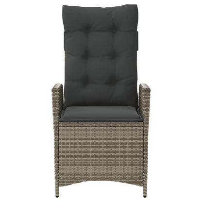 Sedie da Giardino Reclinabili 2 pz e Cuscini Grigio Polyrattan | homemem39