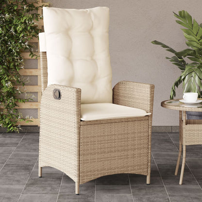 Sedie Reclinabili da Giardino 2pz con Cuscini Beige Polyrattan | homemem39