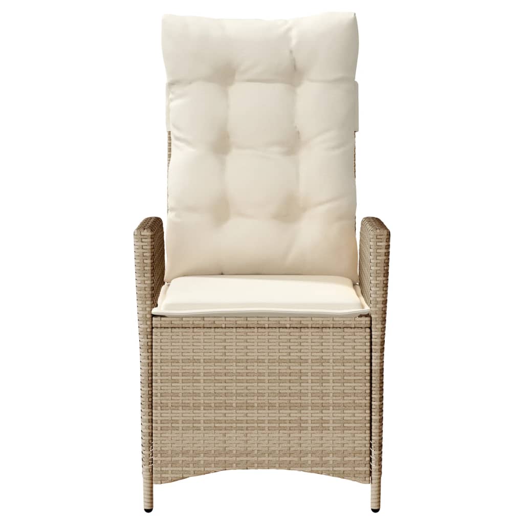 Sedie Reclinabili da Giardino 2pz con Cuscini Beige Polyrattan - homemem39