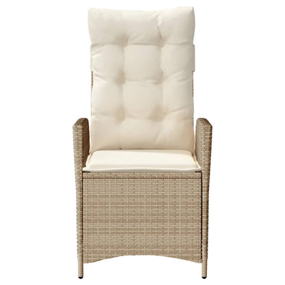 Sedie Reclinabili da Giardino 2pz con Cuscini Beige Polyrattan - homemem39