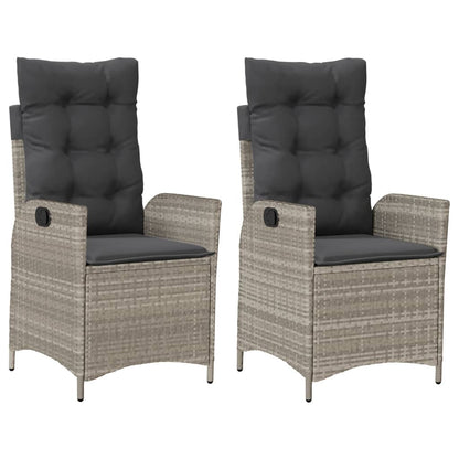 Sedie Reclinabili Giardino 2pz Cuscini Grigio Chiaro Polyrattan | homemem39