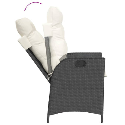 Set da Bistrò 3 pz con Cuscini Nero in Polyrattan | homemem39