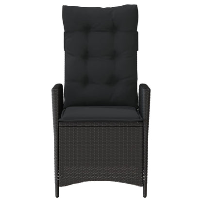 Set da Bistrò 3 pz con Cuscini Nero in Polyrattan