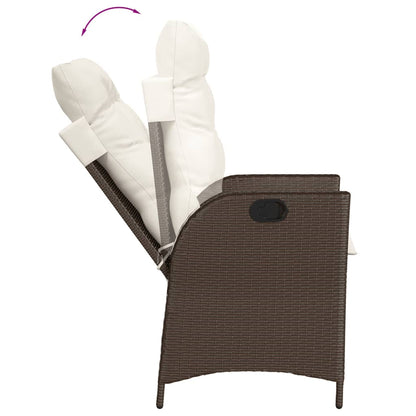 Set Bistrò 3 pz con Cuscini Marrone in Polyrattan | homemem39
