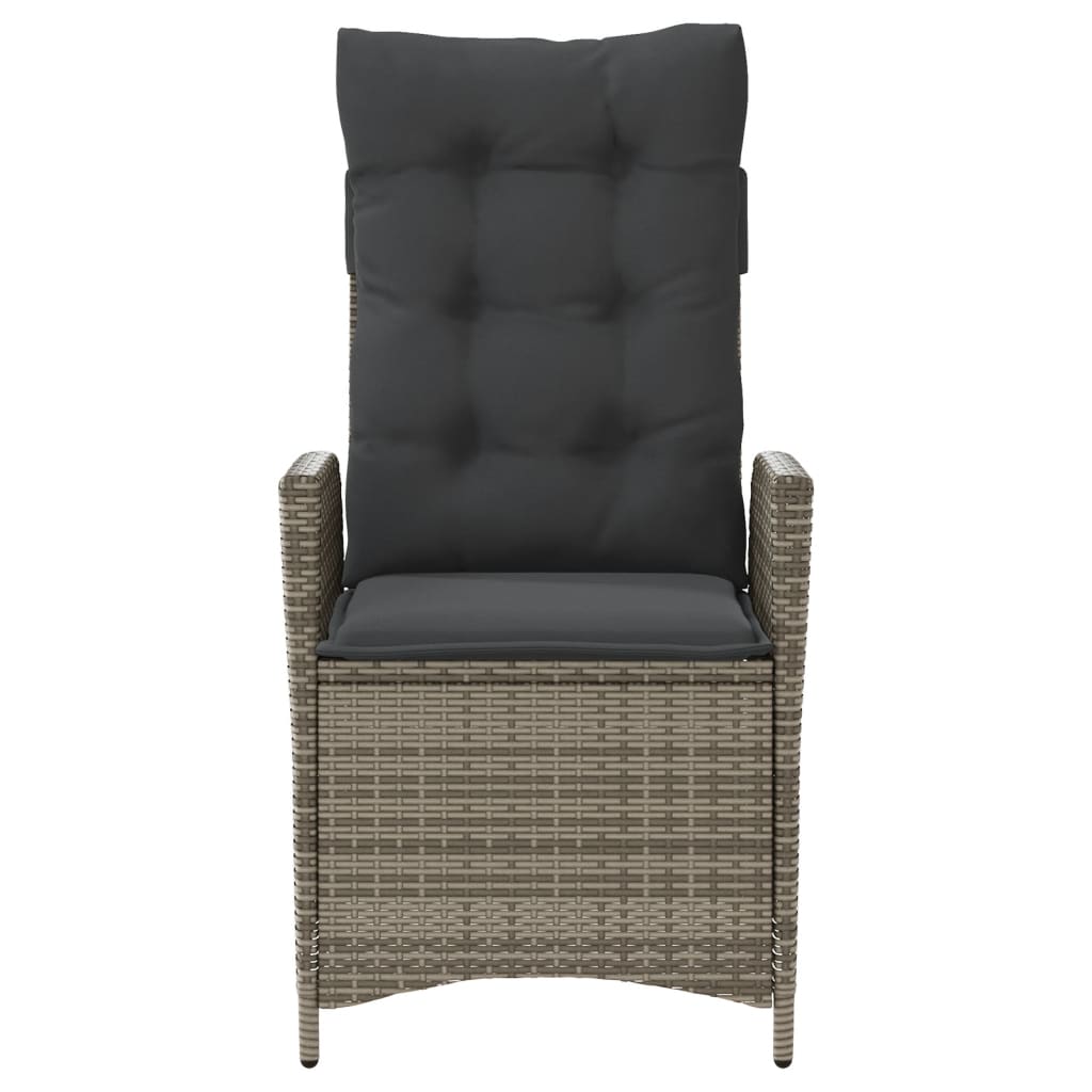Set da Bistrò 3 pz con Cuscini Grigio in Polyrattan