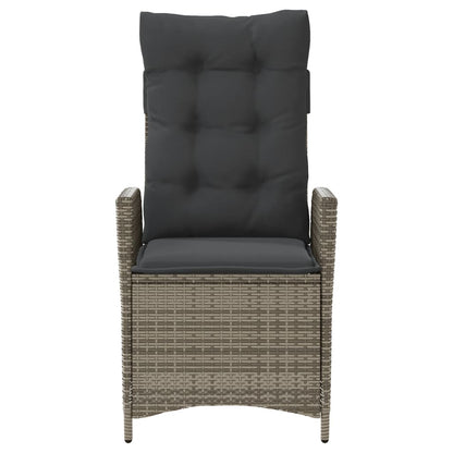 Set da Bistrò 3 pz con Cuscini Grigio in Polyrattan