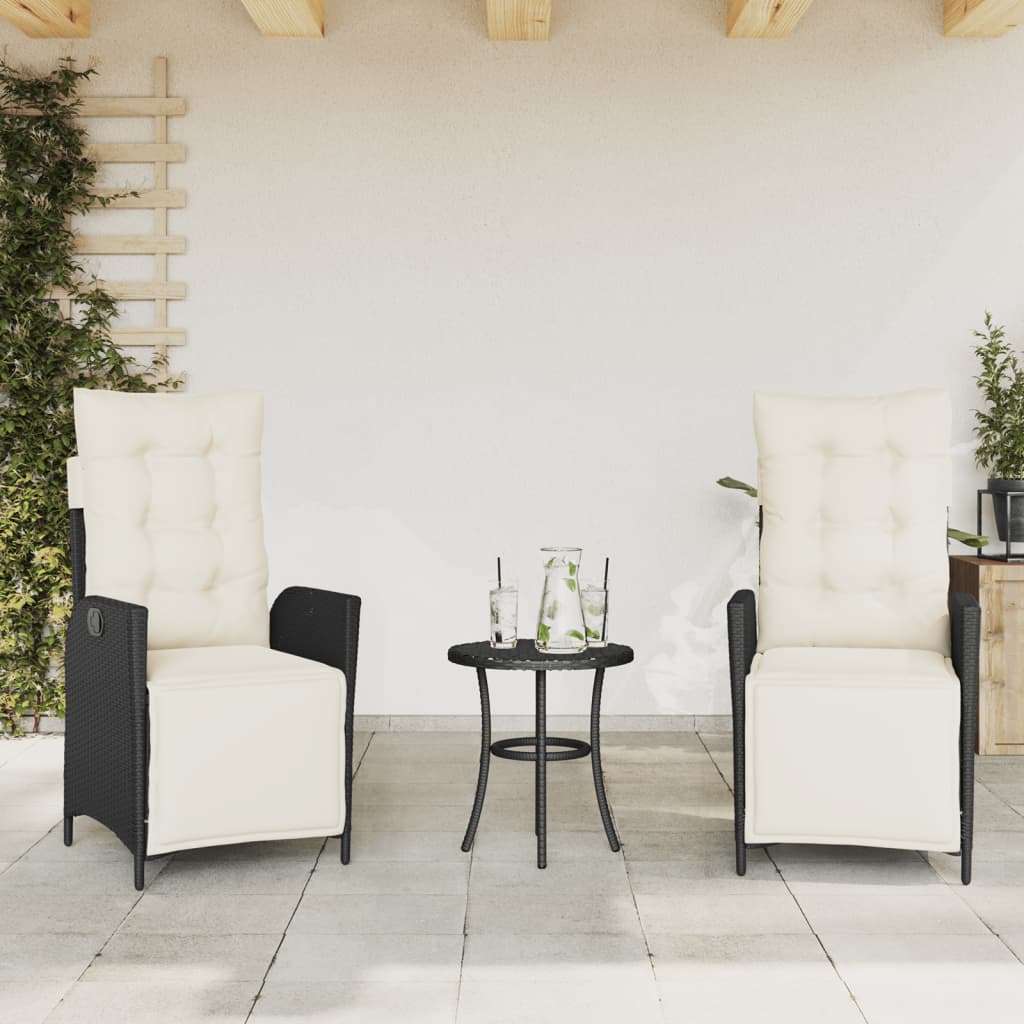 Sedie da Giardino Reclinabili 2 pz con Poggiapiedi Polyrattan - homemem39