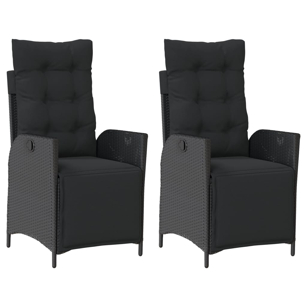 Sedie da Giardino Reclinabili 2 pz con Poggiapiedi Polyrattan | homemem39