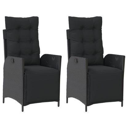 Sedie da Giardino Reclinabili 2 pz con Poggiapiedi Polyrattan | homemem39