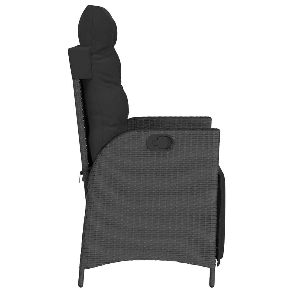 Sedie da Giardino Reclinabili 2 pz con Poggiapiedi Polyrattan | homemem39