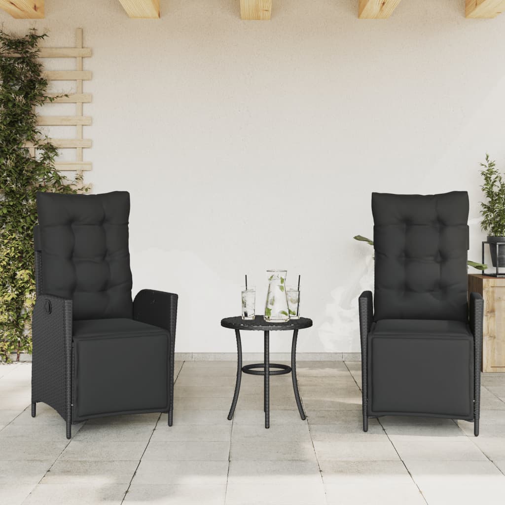 Sedie da Giardino Reclinabili 2 pz con Poggiapiedi Polyrattan | homemem39