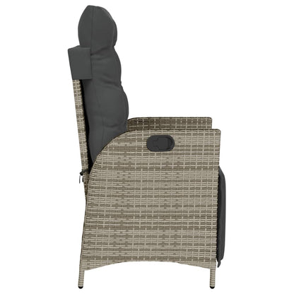 Sedie da Giardino Reclinabili 2 pz con Poggiapiedi Polyrattan - homemem39