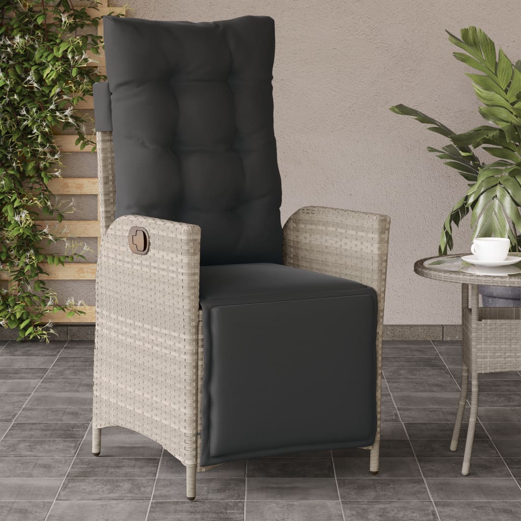 Sedie da Giardino Reclinabili 2 pz con Poggiapiedi Polyrattan - homemem39