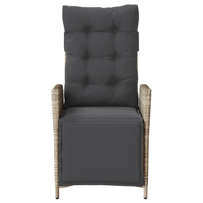 Sedie da Giardino Reclinabili 2 pz con Poggiapiedi Polyrattan - homemem39