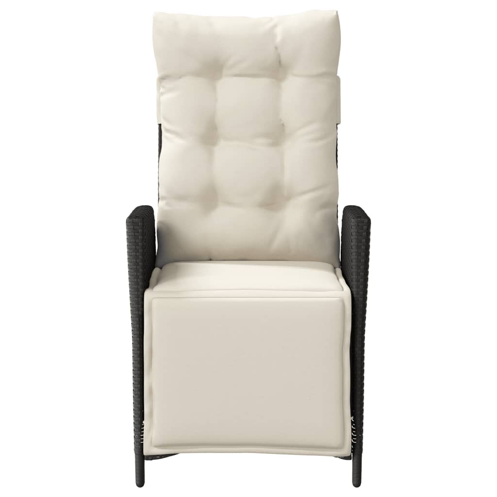 Set da Bistrò 3 pz con Cuscini Nero in Polyrattan