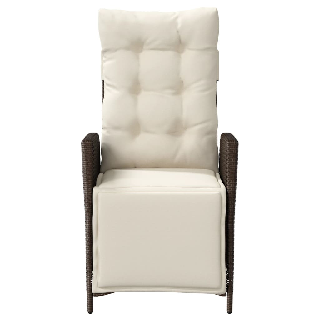 Set Bistrò 3 pz con Cuscini Marrone in Polyrattan