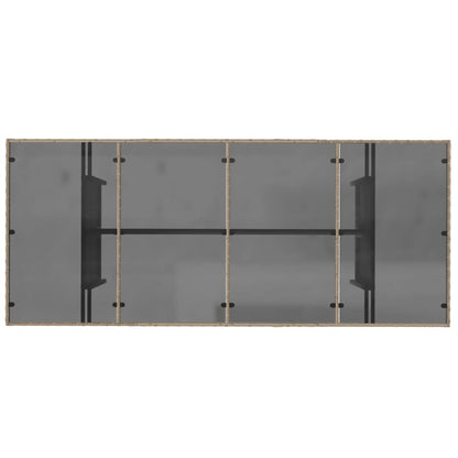 Tavolo da Giardino con Piano Vetro Beige 190x80x74cm Polyrattan | homemem39