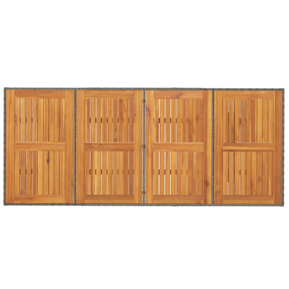 Tavolo Giardino Piano Legno Acacia Grigio 190x80x74 Polyrattan - homemem39