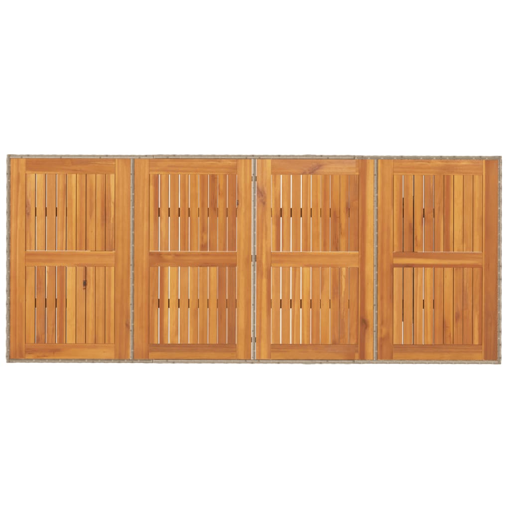 Tavolo Giardino Piano Legno Acacia Beige 190x80x74cm Polyrattan | homemem39
