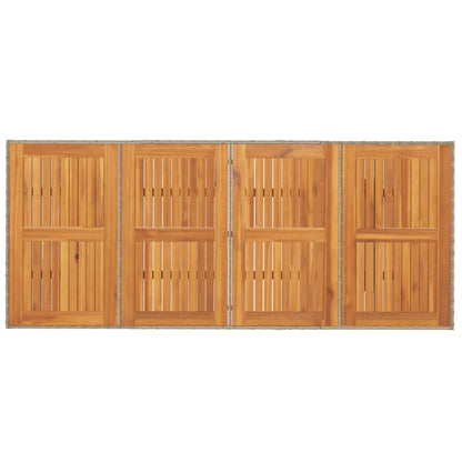 Tavolo Giardino Piano Legno Acacia Beige 190x80x74cm Polyrattan | homemem39