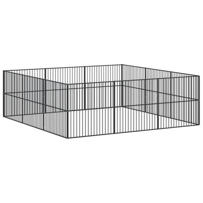 Box per Cani 12 Pannelli Nero Acciaio Zincato - homemem39