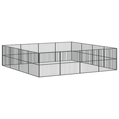 Box per Cani 16 Pannelli Nero Acciaio Zincato - homemem39