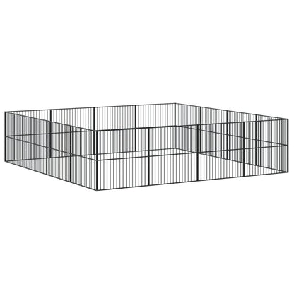 Box per Cani 16 Pannelli Nero Acciaio Zincato - homemem39