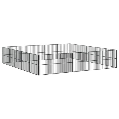 Box per Cani 20 Pannelli Nero Acciaio Zincato - homemem39