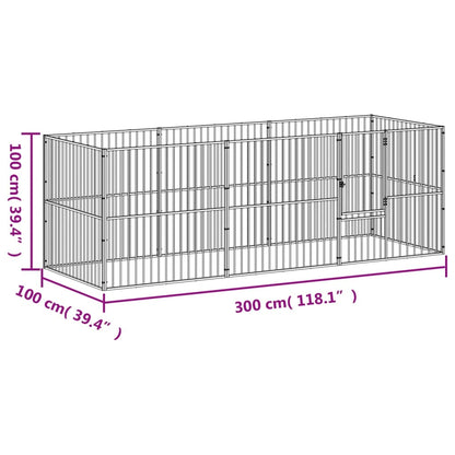 Box per Cani 8 Pannelli Nero Acciaio Zincato - homemem39
