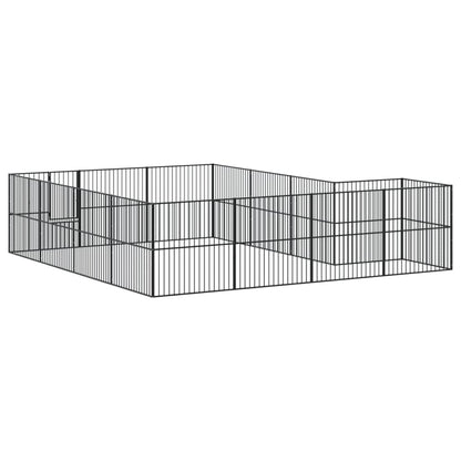 Box per Cani 16 Pannelli Nero Acciaio Zincato - homemem39