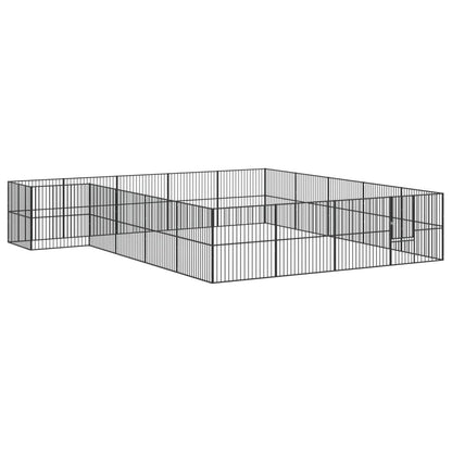 Box per Cani 20 Pannelli Nero Acciaio Zincato - homemem39