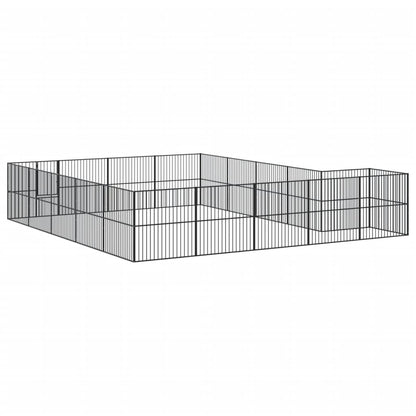 Box per Cani 20 Pannelli Nero Acciaio Zincato - homemem39
