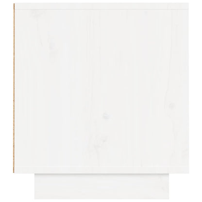 Mobile Porta TV Bianco 140x35x40 cm in Legno Massello di Pino