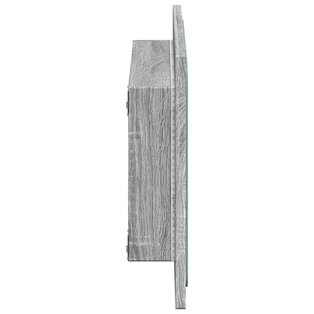 Specchio da Bagno con LED Grigio Sonoma 60x8,5x38 cm Truciolato | homemem39