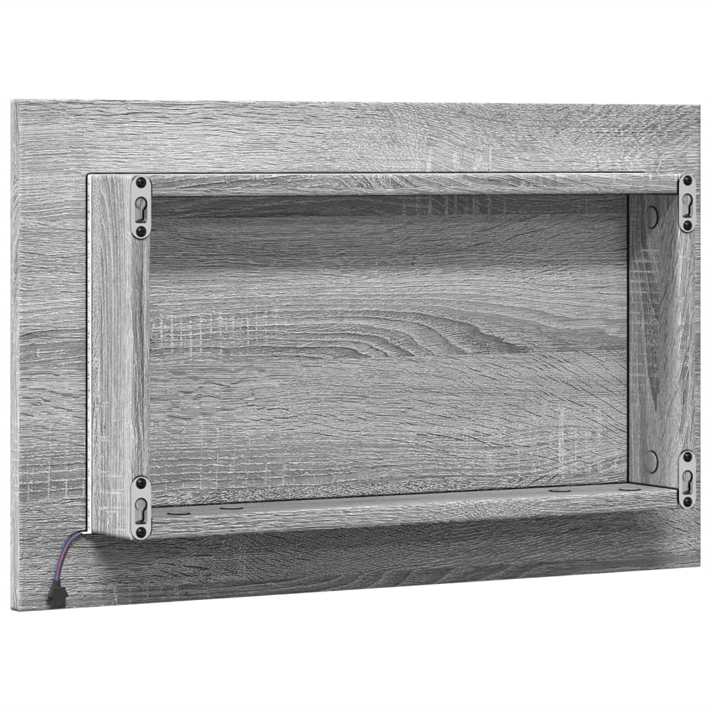 Specchio da Bagno con LED Grigio Sonoma 60x8,5x38 cm Truciolato | homemem39