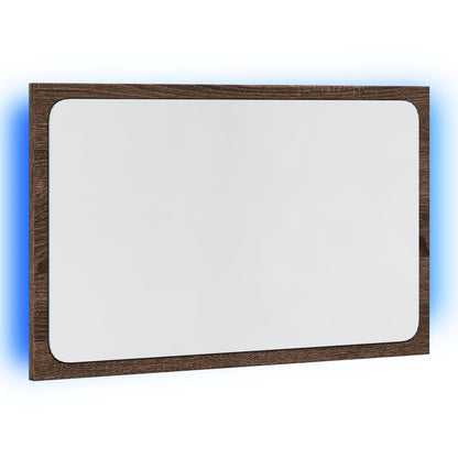 Specchio da Bagno LED Rovere Marrone 60x8,5x38 cm in Truciolato | homemem39